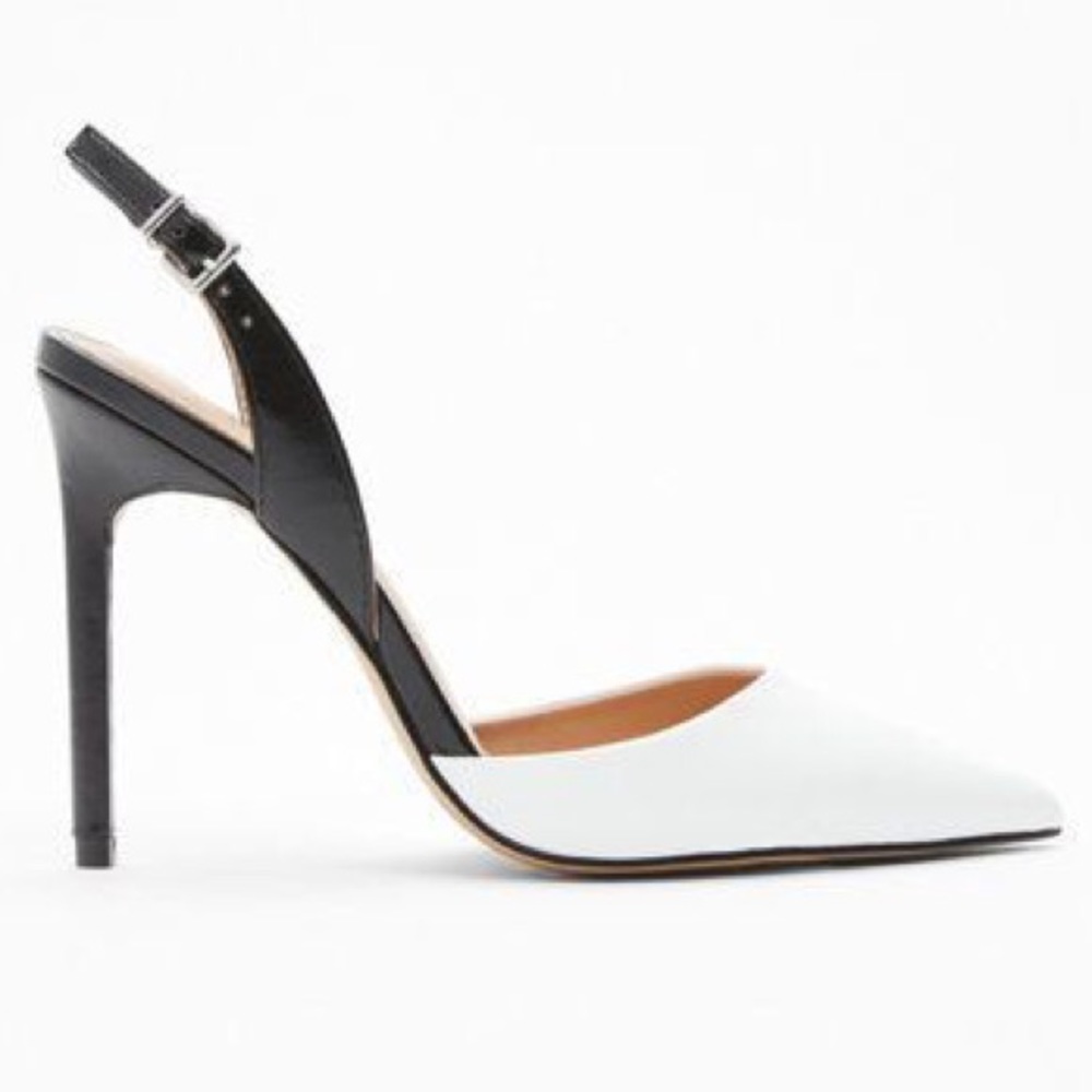 Express White & Black Heels NWT
